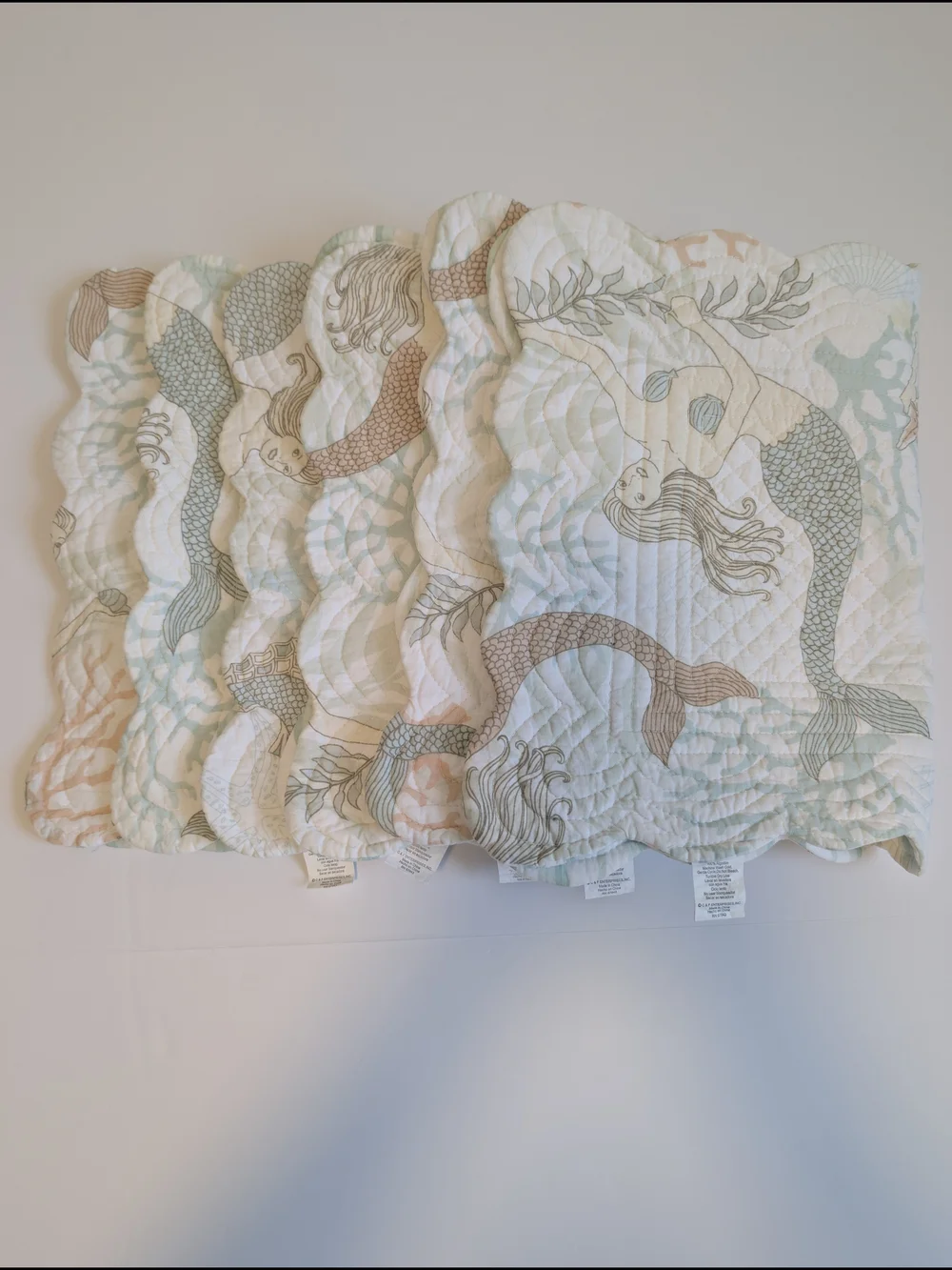 C&F Home Mystic Echoes Cotton Placemat 6pc Set Coastal Mermaid Beach Decor